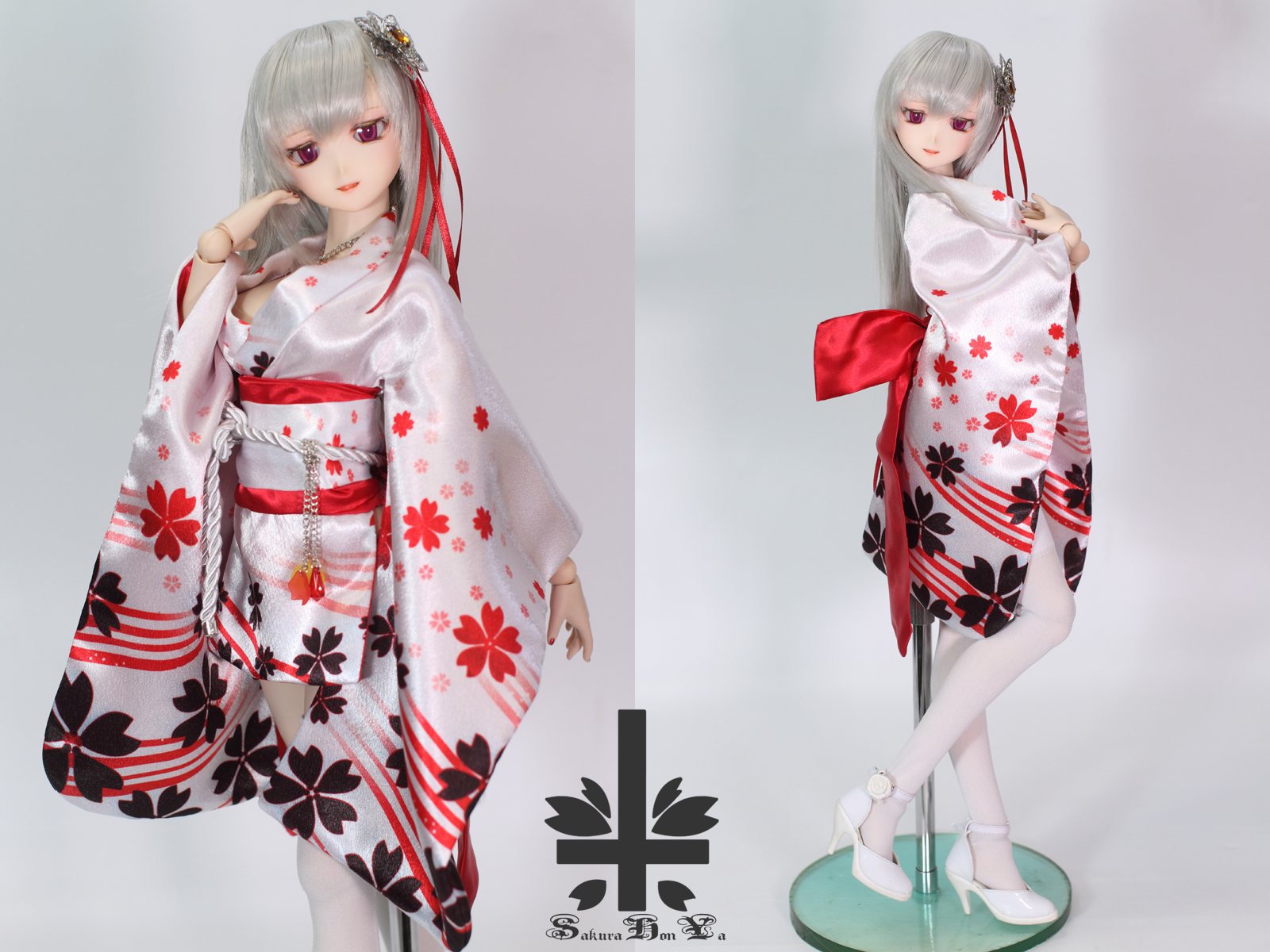 - Sakurahonya MDD]華麗短い和服 華麗短い和服《青。舞桜》 《赤桜》 My振袖 IA200202-046 DD/OF 「桜本屋」華麗短い和服 青花